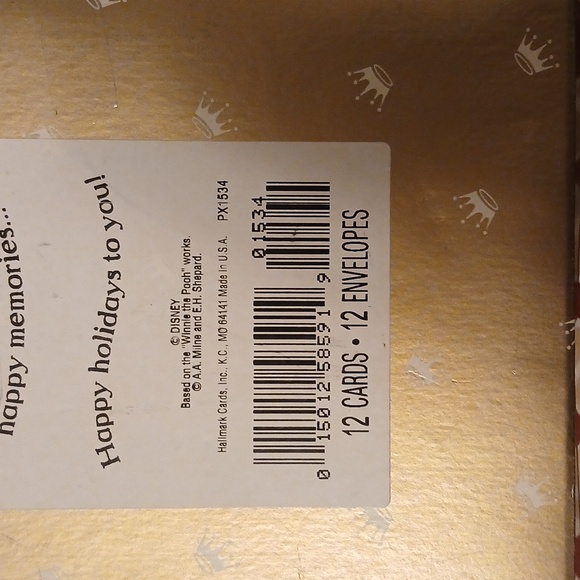 Hallmark Classic Pooh Winter Photo Cards - Blue and Green - Picture 3 of 3